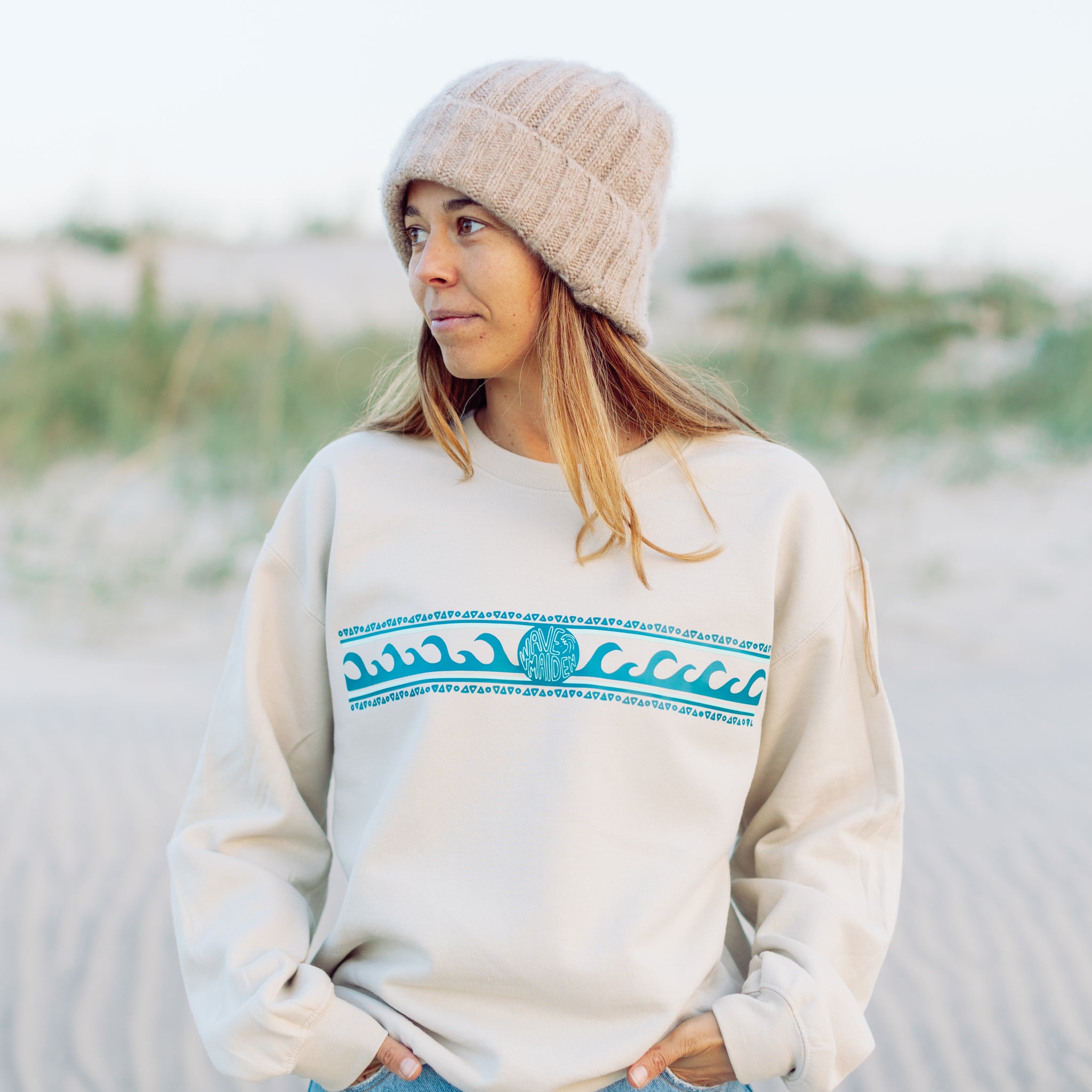 Wave Band Crewneck Sweatshirt