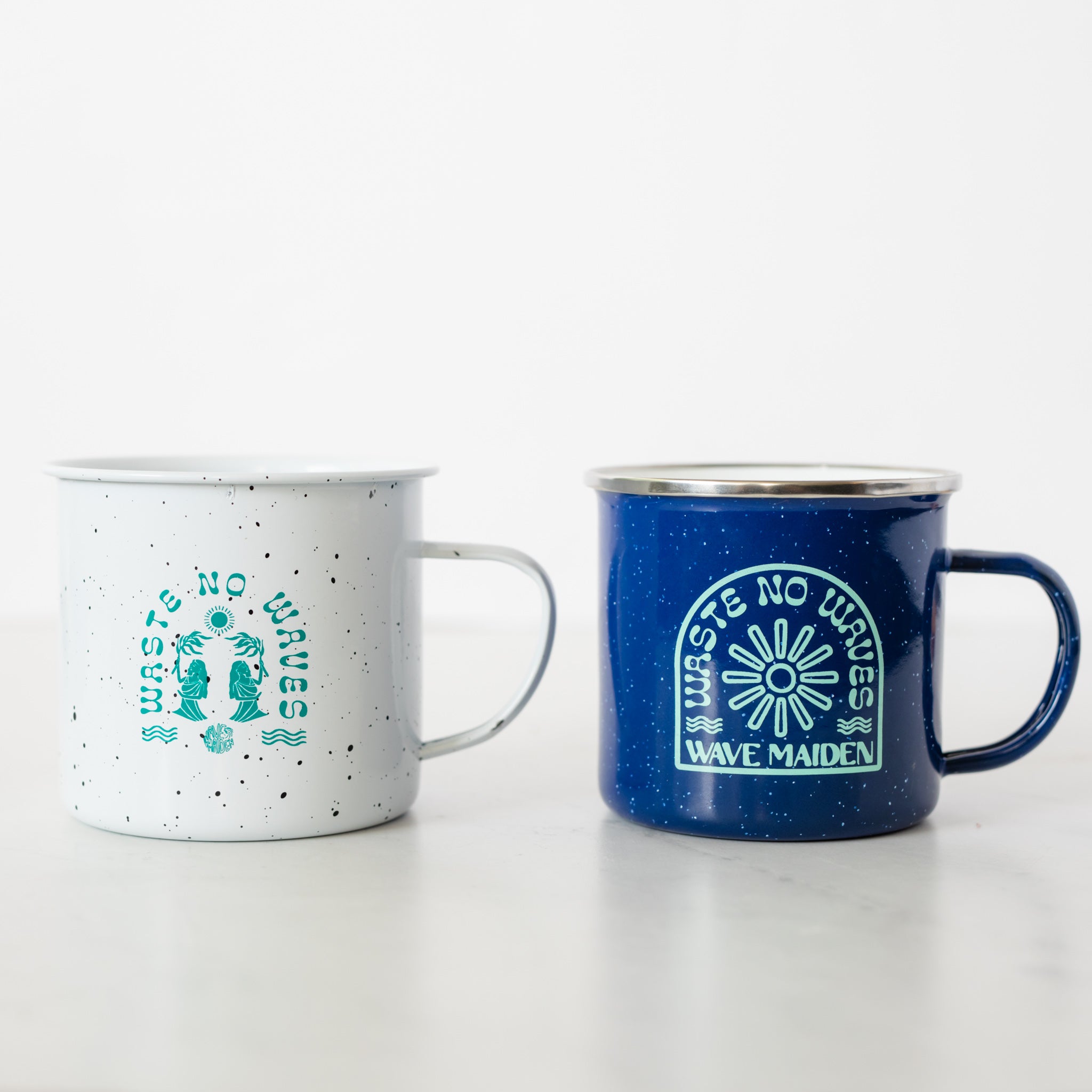 Independent surf brand metal campfire mug