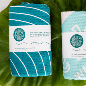 Wave Maiden eco beach towel made with recycled plastic bottles
